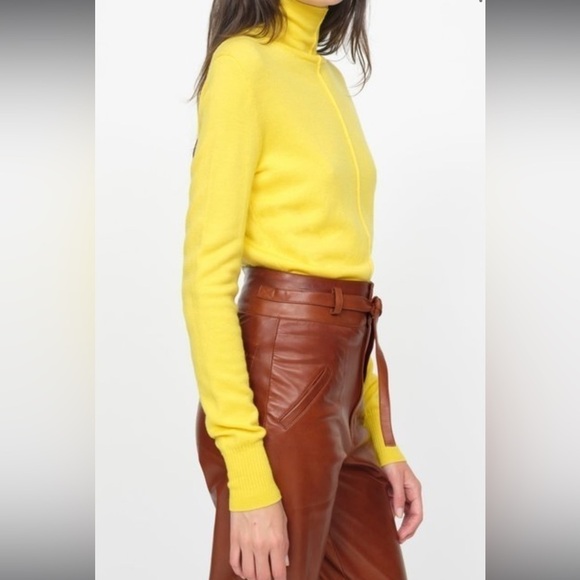 Sea New York Nora Turtleneck Mock Neck Sweater Yellow Wool Size Small - Picture 8 of 13
